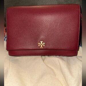 Tory Burch Deep Red Leather Crossbody Bag
